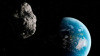 Artist's illustration of an asteroid passing close to Earth