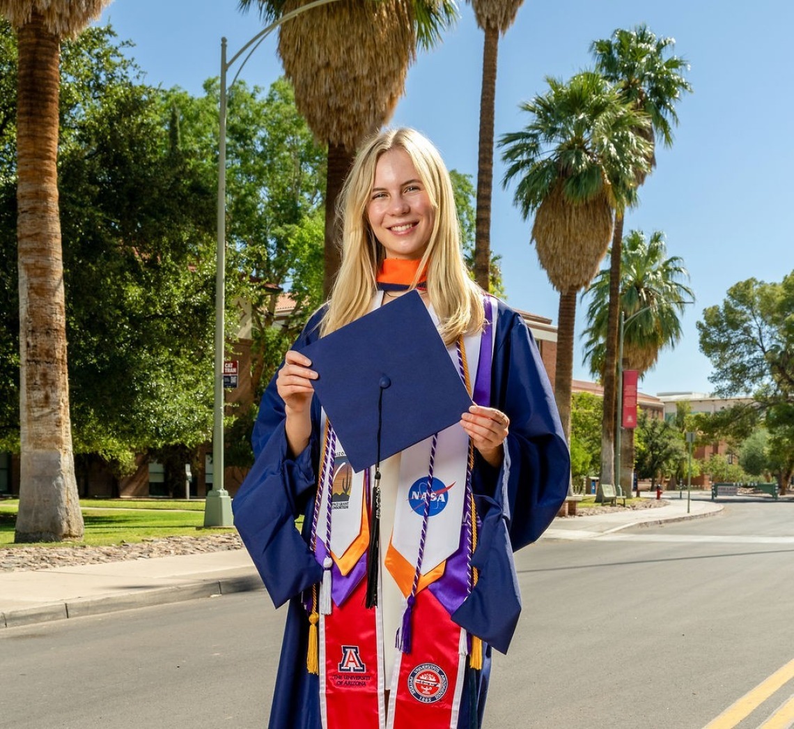 Shae Henley in graduation regalia.