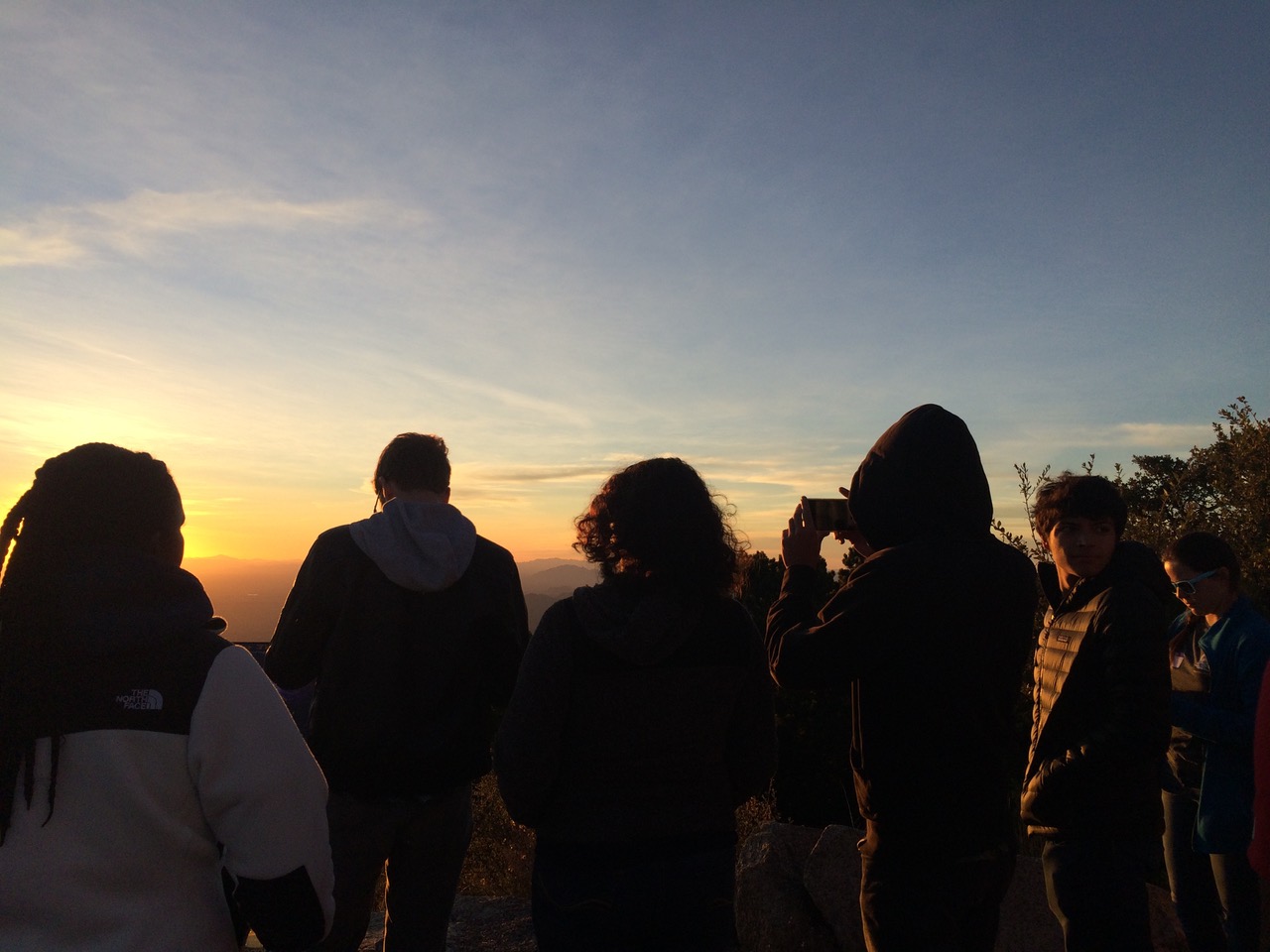 Club members and interns watch sunset at Kitt Peak Observatory.