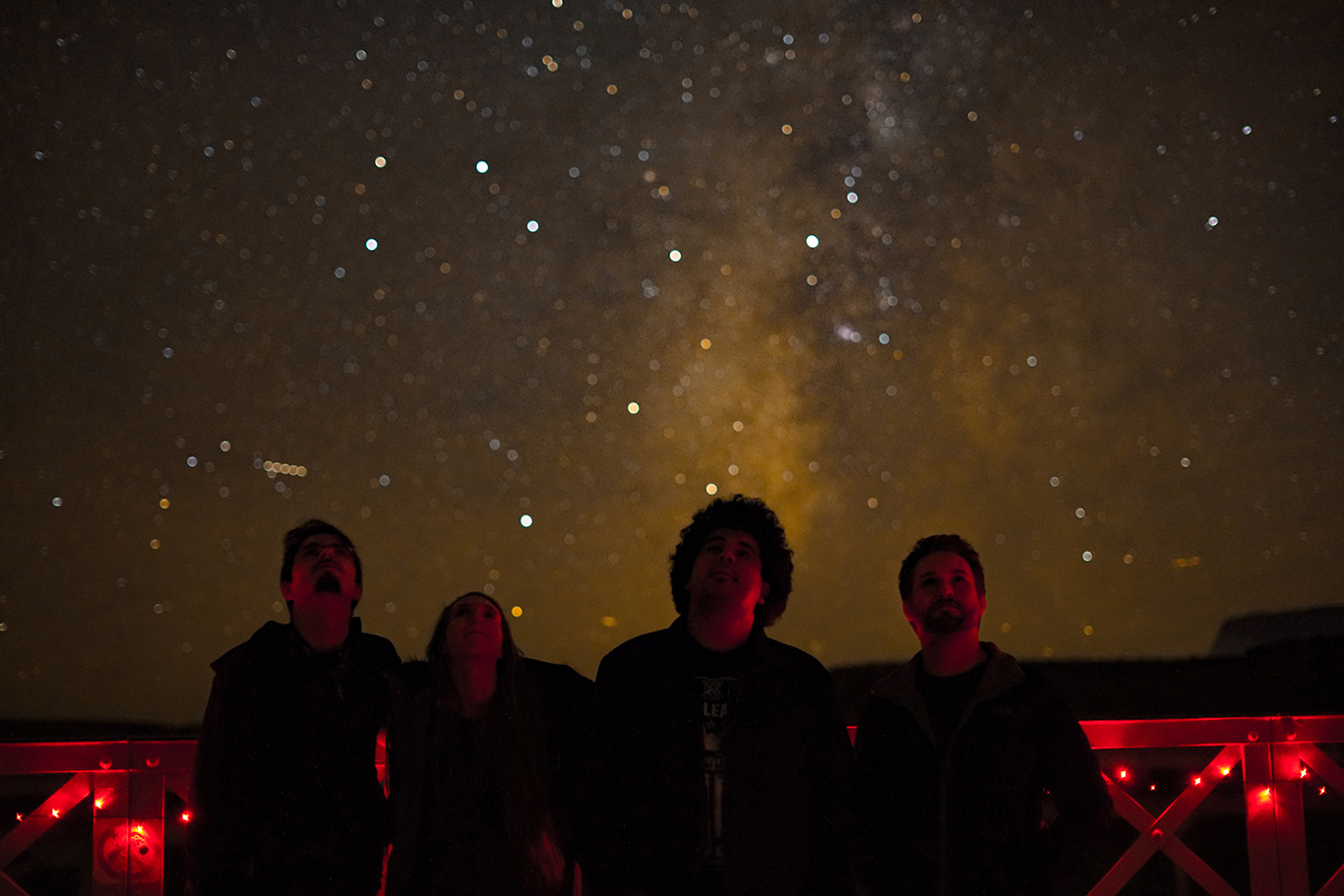Four NAU students gaze at the Milky Way