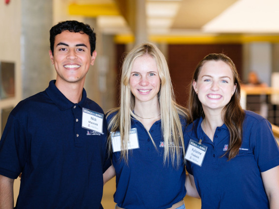 Space Grant interns pose at Brunch with Bennu event. Photo Credit: Julius Scholsburg