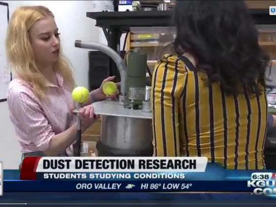 Ruby O'Brien (left) and Reman Almusawi (right) interviewed on KGUN9 in 2019.