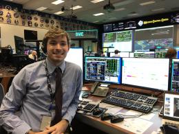 Michael Klooster in the Mission Control Center for Artemis 1.