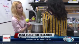 Ruby O'Brien (left) and Reman Almusawi (right) interviewed on KGUN9 in 2019.