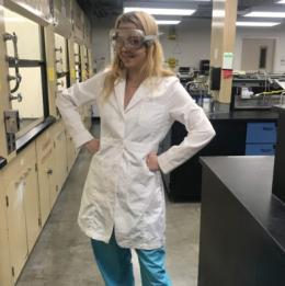 Ruby O'Brien-Metzger poses in lab